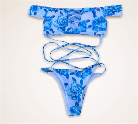 Piece Blue Sexy Bikini Etsy