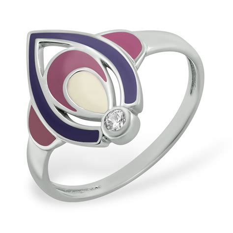 Кольцо из серебра с эмалью и фианитом — интернет-магазин Костромской ...