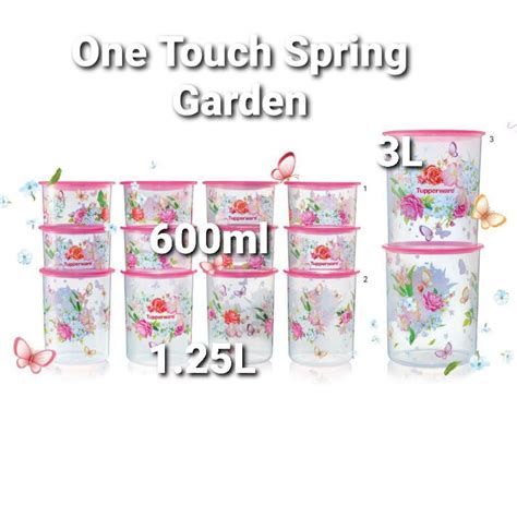 Tupperware Spring Garden One Touch Topper Canister 3l Food Container