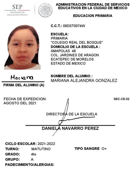 Credencial Escolar Sep Pdf