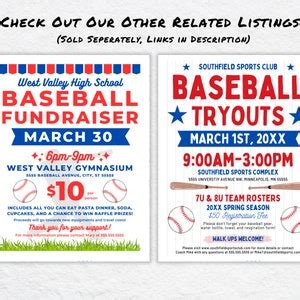 Baseball Sponsorship Levels Form Editable Template Sponsor Menu Canva