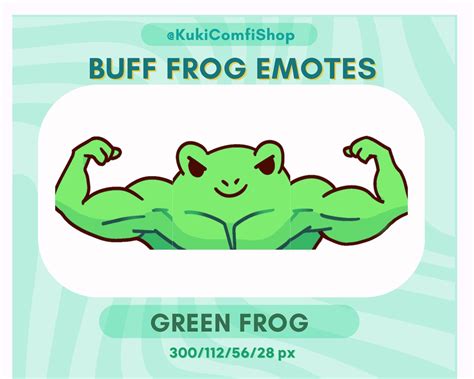 Buff Frog Emote Pack For Twitch And Discord Funny Muscular Chibi Frog