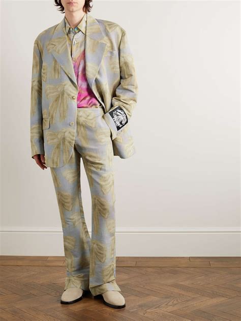 Acne Studios Karen Kilimnik Slim Fit Flared Printed Woven Suit