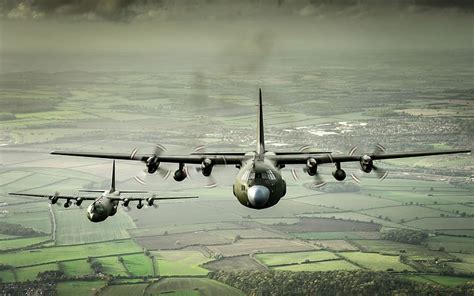 Military Lockheed C 130 Hercules Military Transport Aircraft HD