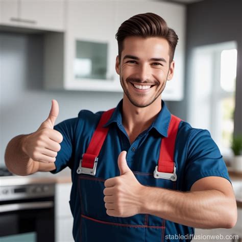 Plumber And Homeowner After Successful Inspection Stable Diffusion Online