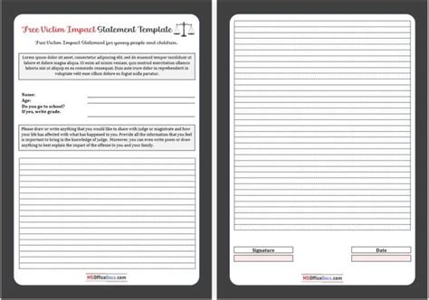 A Printable Bookmark With Two Lines And The Words Free Victim Statement