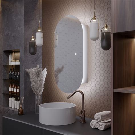 Зеркало-шкаф Олимпия 100*55 с тёплой LED-подсветкой, универсальный ...