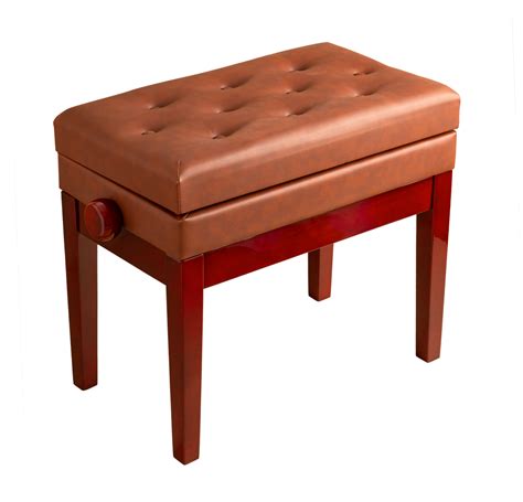 Hemingway Hpb25mh Deluxe Piano Stool Polished Dark Mahogany