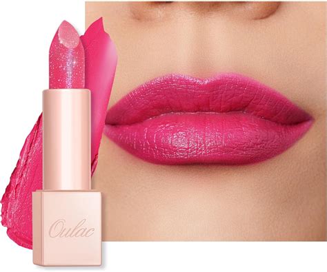 Oulac Hot Pink Lipstick For Women Moisture Rich Tinted Lip Balm With Shiny Surface Creamy Lip