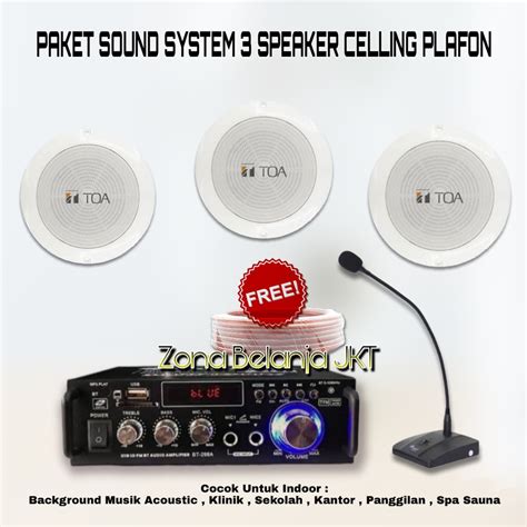 Jual Paket Sound System Toa Ceiling Plafon Speaker Cafe Resto Klinik