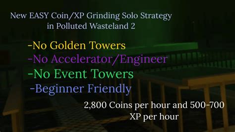 New SOLO COIN XP Grind Strategy In Polluted Wasteland 2 Tower Defense