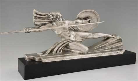 Amazone Art Deco Bronze Sculpture Female Nude Warrior Deconamic