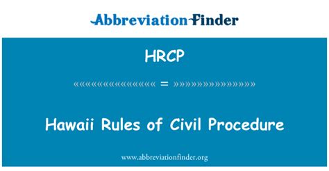 HRCP Definition Hawaii Rules Of Civil Procedure Abbreviation Finder