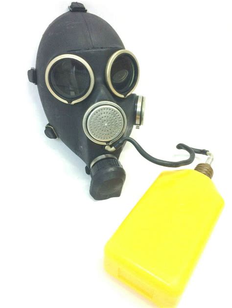 Soviet Russian Gas Mask Gp Black Rubber New With Gem