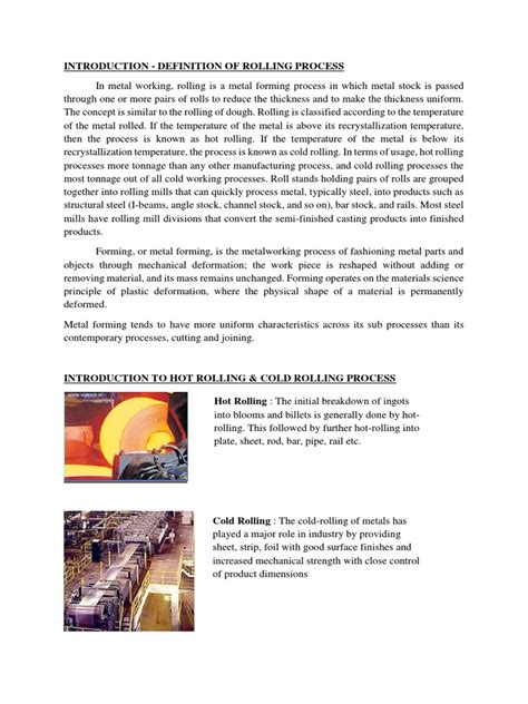 Introduction - Definition of Rolling Process | PDF | Rolling ...