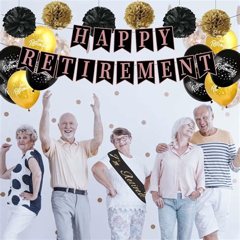 21 Pcs Retirement Decorations, Retirement Banners and Decorations Gold