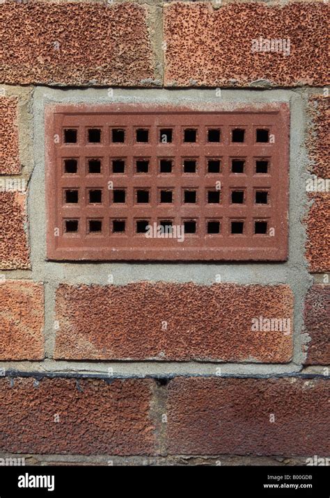Terracotta Air Brick In Red Brick Wall Stock Photo Alamy