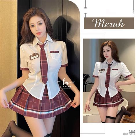 Jual Luckymm Sexy Lingerie Cosplay School Uniform Sexy Cosplay Murid Kostum Sekolah Sexy 346