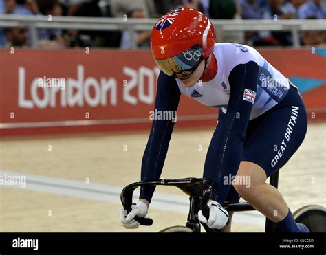 Great Britains Victoria Pendleton In Action Against Germanys Kristina