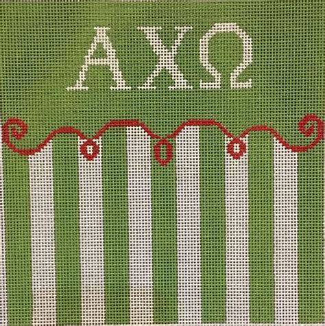 Alpha Chi Omega Sorority Hand Painted Needlepoint Canvas Sorority