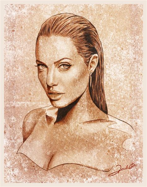 Angelina Jolie Portrait Drawing Celebrity Drawings Celebrity Art