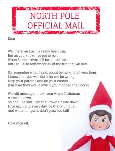 20 Elf On The Shelf Departure Letters Many New Ideas For This Year