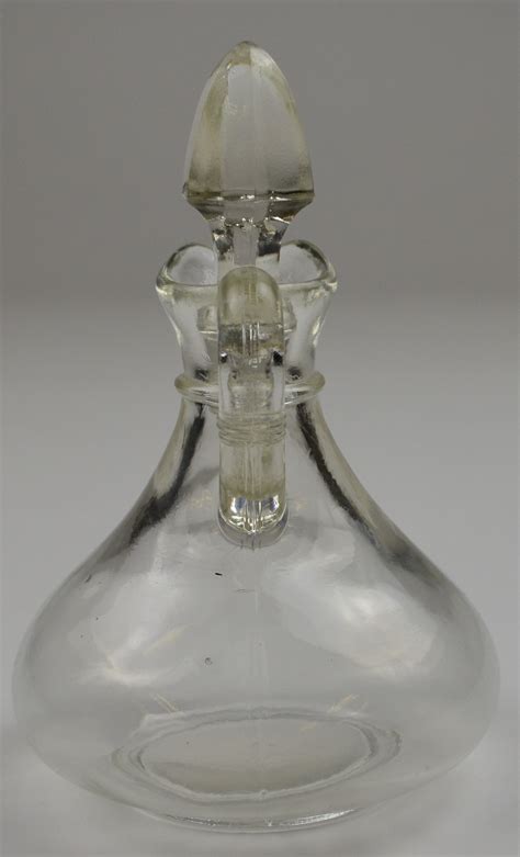 Vintage Clear Glass Oil And Vinegar Cruet With Stopper 5 5 Tall