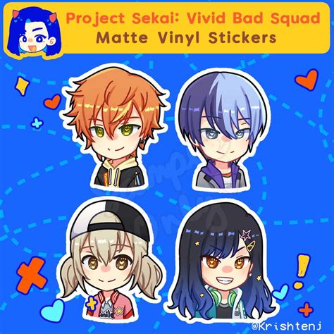 Project Sekai Vivid Bad Squad Matte Vinyl Stickers Krishten Shopee