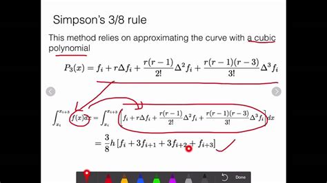 Numerical Integration For Simpson S 3 8 Rules Youtube