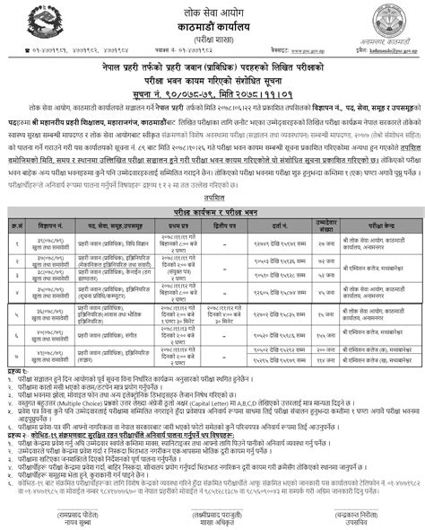 Nepal Police Prabidhik Prahari Jawan Written Exam Center Kathmandu