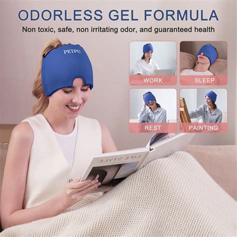 Snapklik Migraine Relief Cap Soothing Headache Ice Pack Cooling Gel Hat Hot Cold Therapy