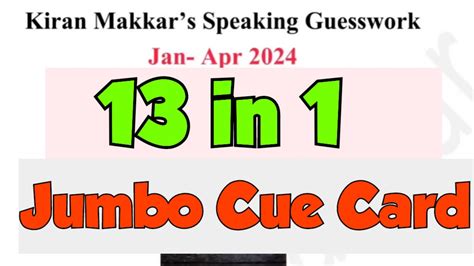 In Jumbo Cue Card Makkar Speaking List From January To April