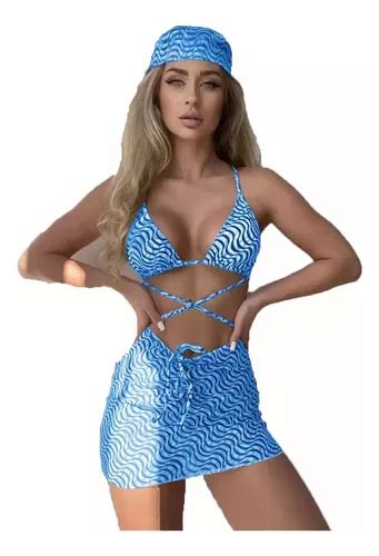 Traje De Ba O Bikini Para Mujer Sexy Con Abrigo Piezas Mercadolibre
