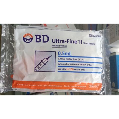 Bd Ultra Fine Ii Insulin Syringe Ml G Sold Per Pack Pcs