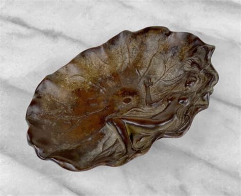 Vintage Art Nouveau Bronze Nude Women Ashtray Dish Scranton Antiques