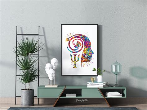 Psychiatrist Watercolor Print Psychology Psychiatry Wall Art Etsy