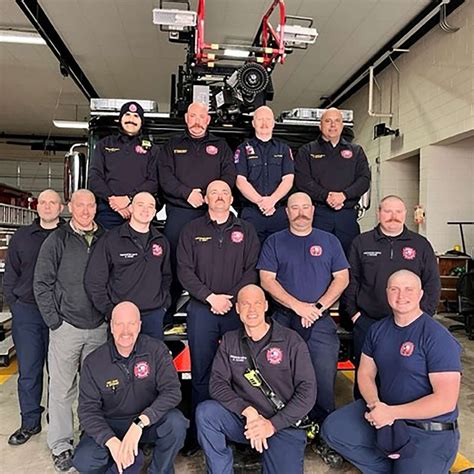 firefighters shave heads  support fellow firefighter battling  brain