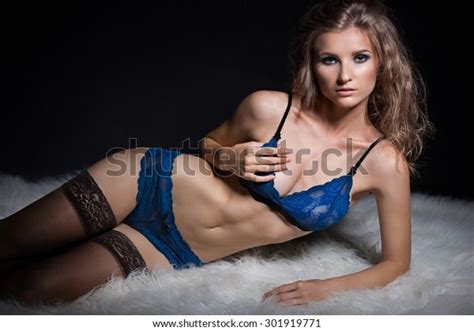 Sensual Sexy Brunette Woman Posing Dark Stock Photo 301919771 Shutterstock