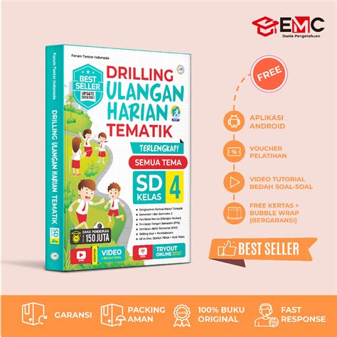 Jual EMC Buku Tematik Kelas 4 Sd Drilling Ulangan Harian Tematik Kls 4