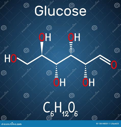 Glicose Da Glicose Molécula Da D Glicose Formulário Linear Fórmula