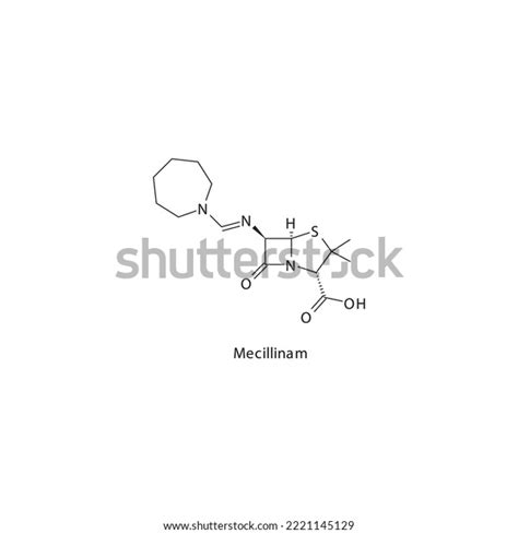 Mecillinam Flat Skeletal Molecular Structure Penicillin Stock Vector (Royalty Free) 2221145129 ...