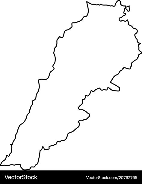 Lebanon map of black contour curves Royalty Free Vector