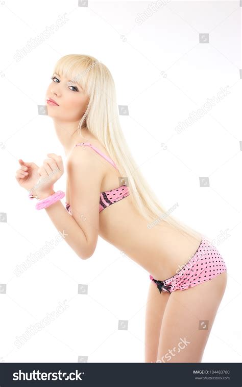 Sexy Beautiful Blonde Girl Wearing Pink Stock Photo 104483780 Shutterstock