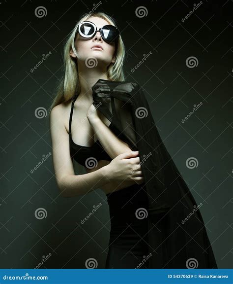 Fashion Woman Posing In Black Lingerie Stock Image Image Of Female Model 54370639