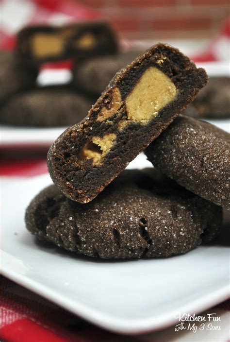 Peanut Butter Stuffed Chocolate Cookies Kitchen Fun With My 3 Sons