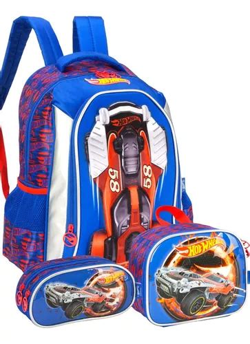 Kit Escolar Hot Wheels Mochila Lancheira Estojo Frete grátis