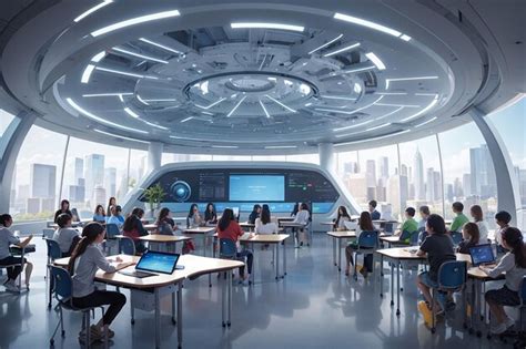 Premium Ai Image Futuristic Classroom Collaboration Strategies For