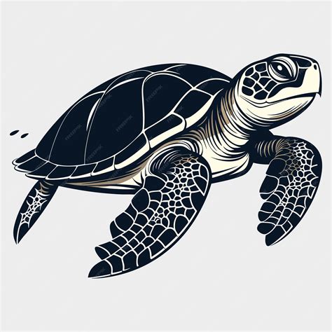 Premium Vector Cute Sea Turtle Cartoon Vector Art Illustration Design