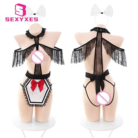 Japanese Cute Bodysuit Sexy Lingerie Gym Suit Av Costume Anime Cosplay School Girl Uniform See
