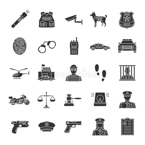 Police Symbols Set Stock Illustrations 3772 Police Symbols Set Stock